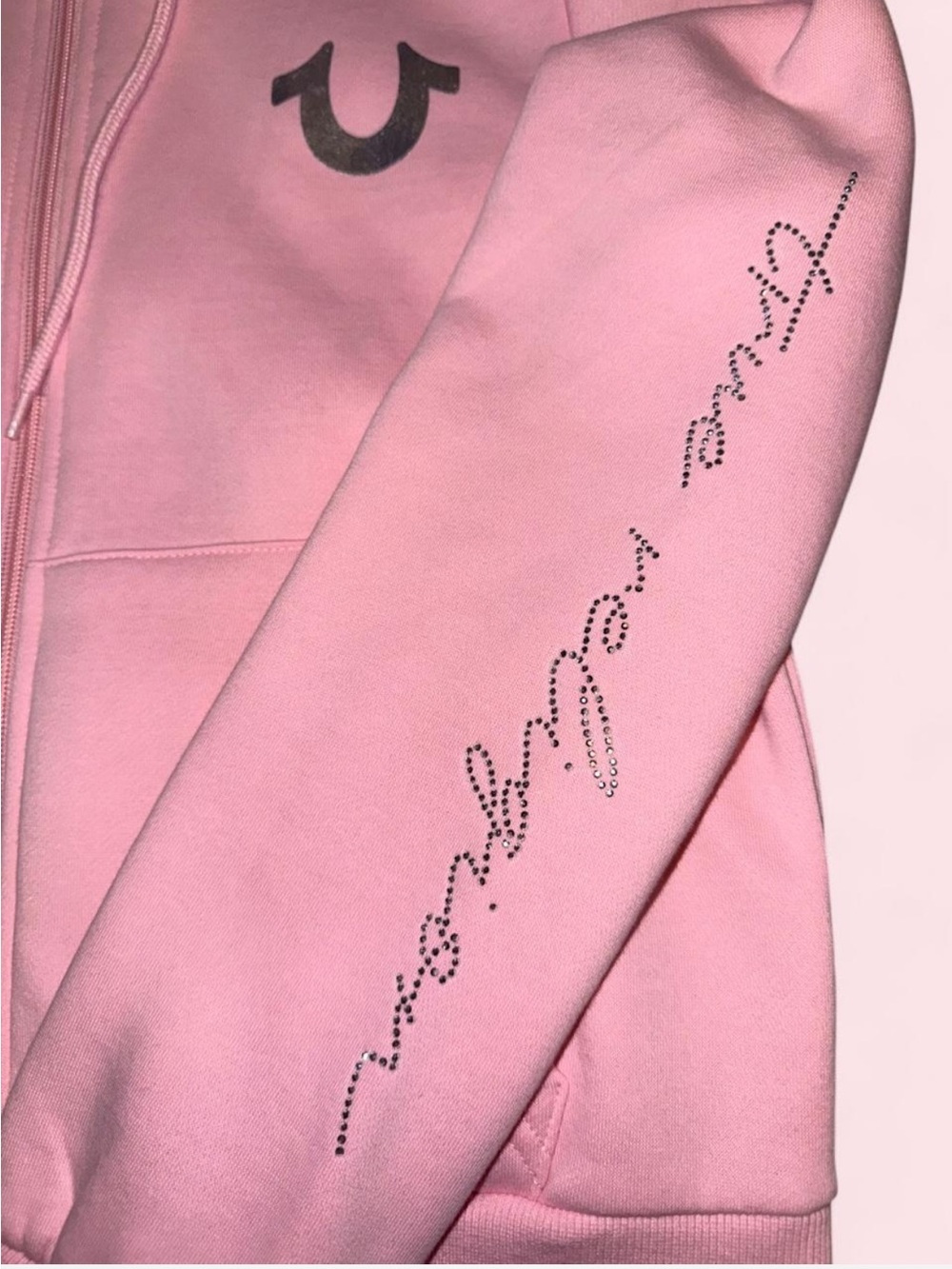 Y2K Women's Pink Zip-Up Hoodie - Picture 2 of 6
